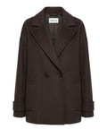Marella Fiumana Manteau court croisé en drap de laine