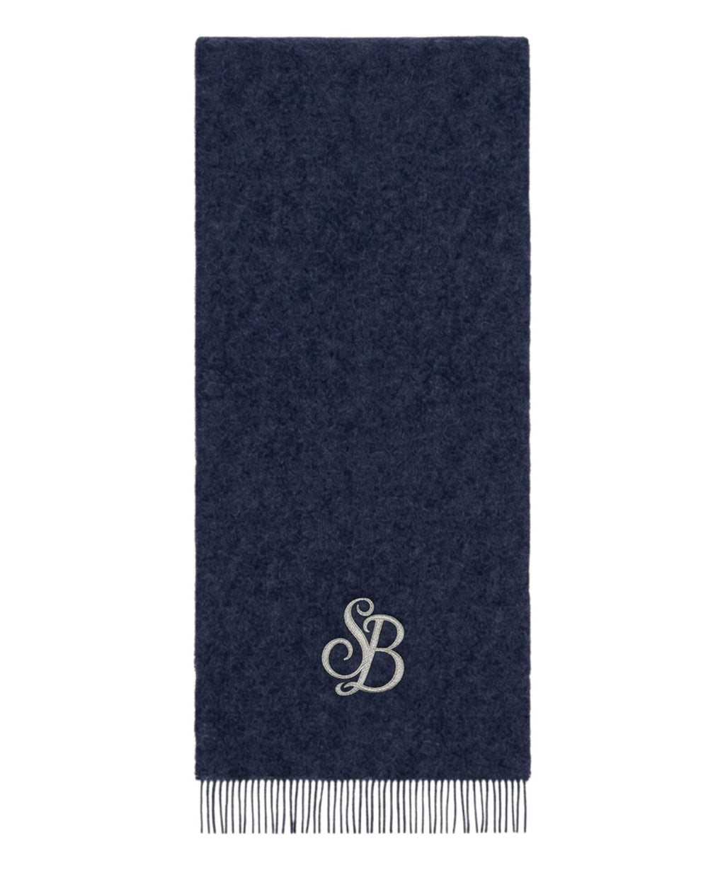 Écharpe en drap de laine avec franges et logo Legacy