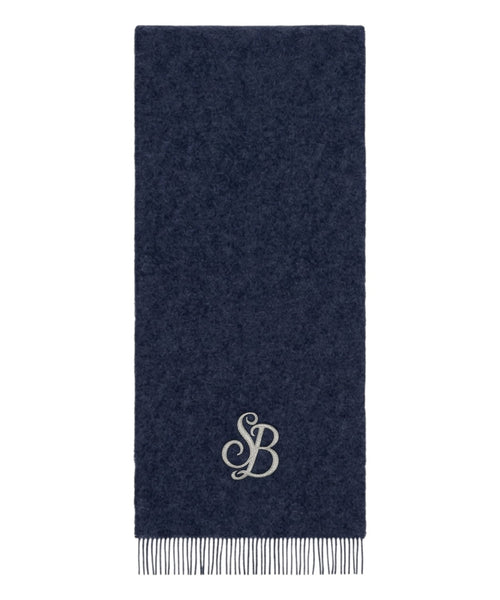 Écharpe en drap de laine avec franges et logo Legacy