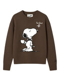 Pull col rond Tessa en mélange de cachemire avec Snoopy en strass