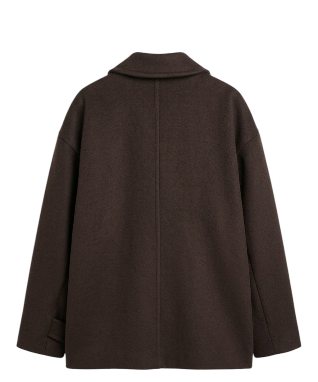 Marella Fiumana Manteau court croisé en drap de laine