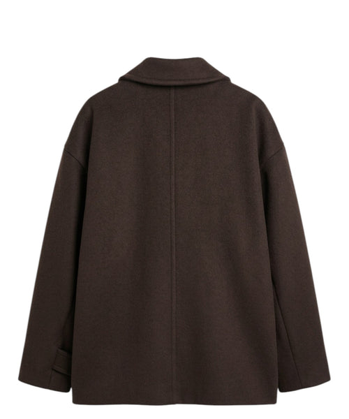Marella Fiumana Manteau court croisé en drap de laine