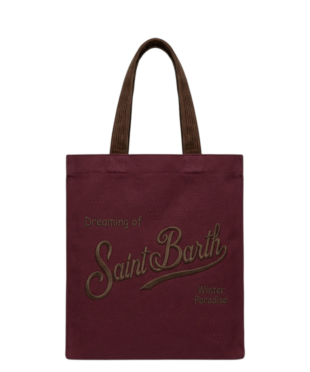 Sac Essential en toile cirée avec anses en velours côtelé