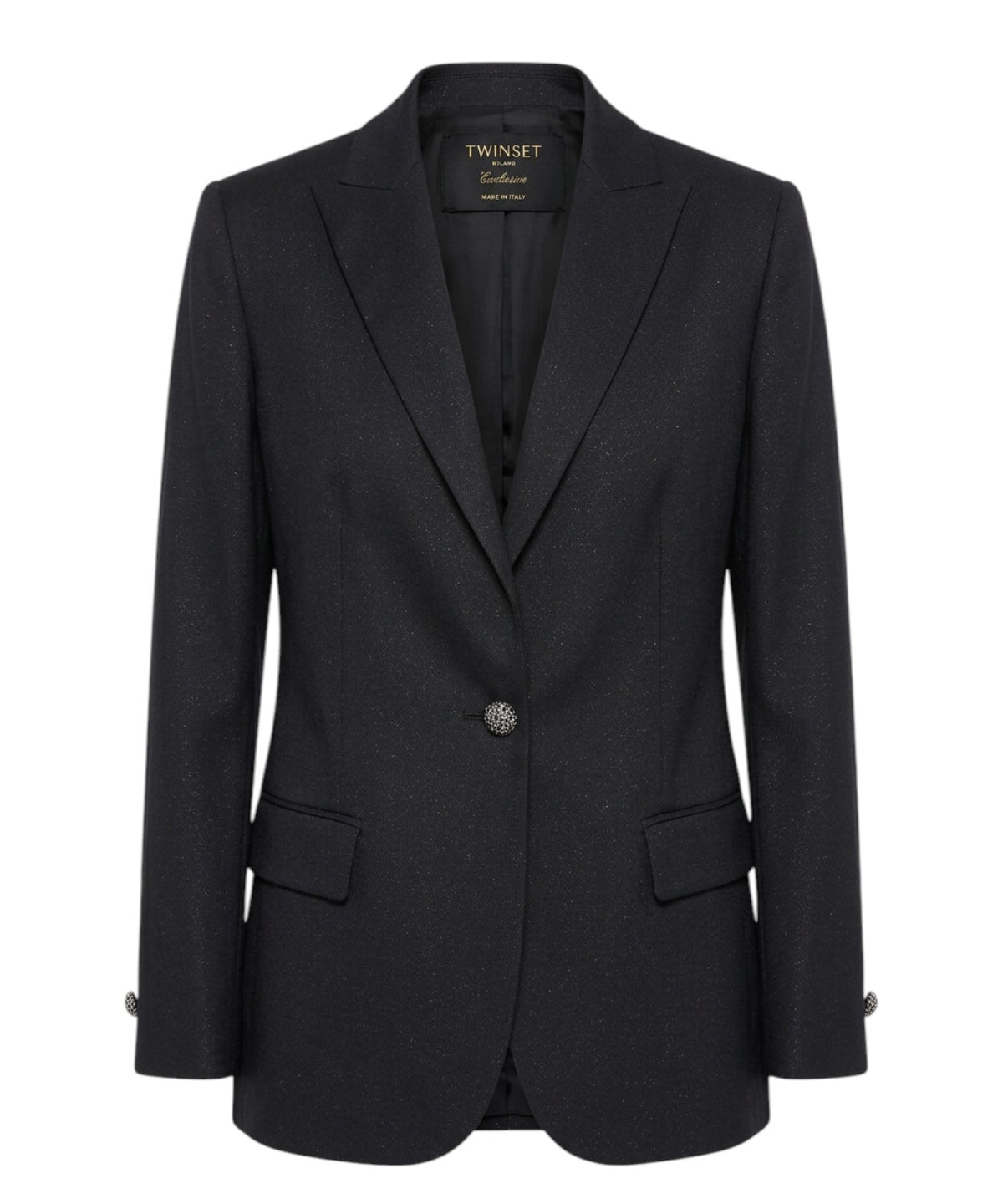 Twinset Veste à simple boutonnage avec boutons bijoux et lurex