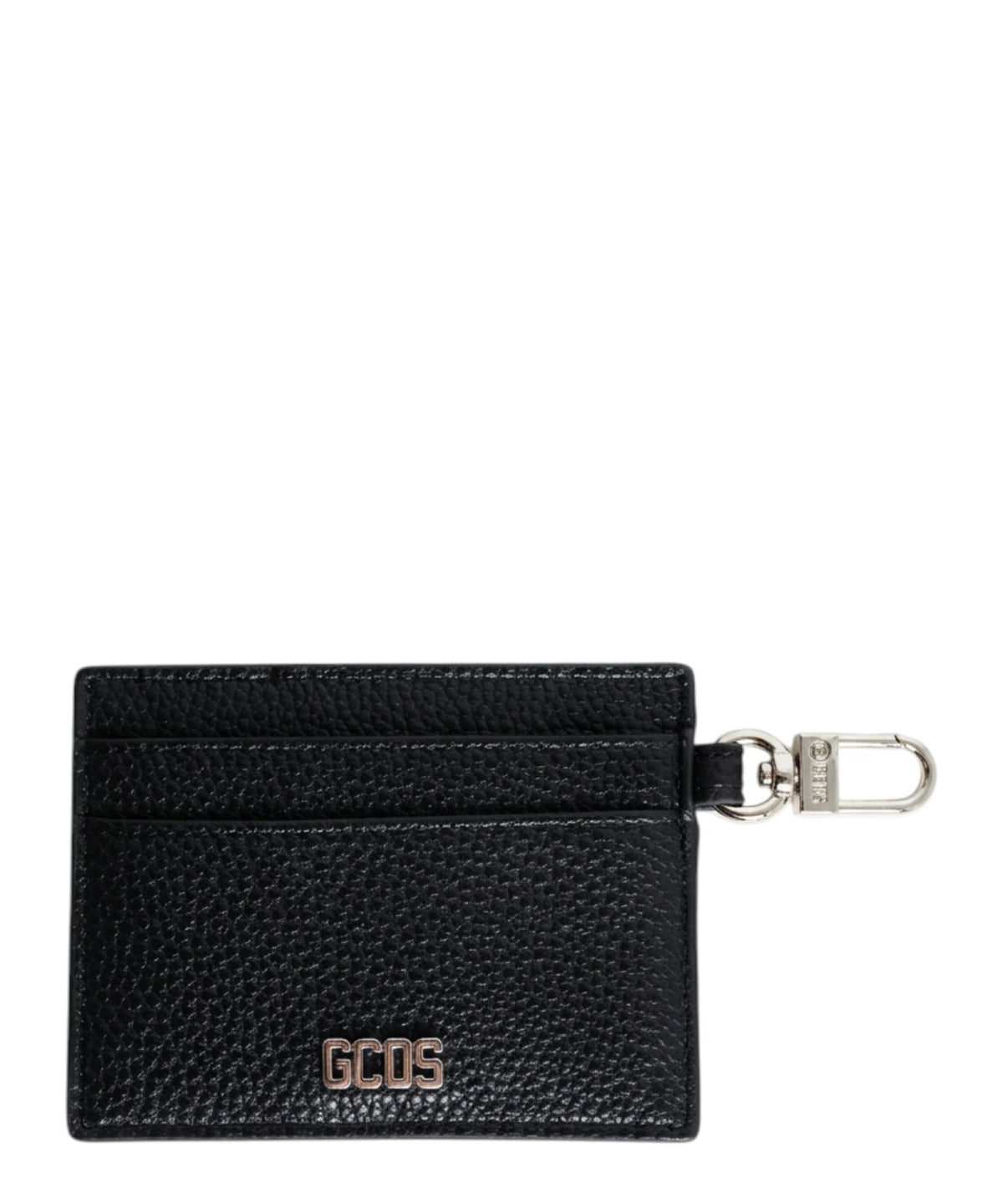 Porte-cartes GCDS en cuir grainé avec mousqueton et logo