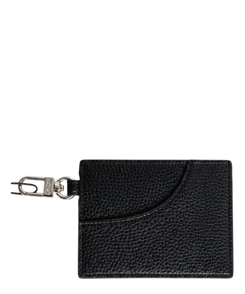 Porte-cartes GCDS en cuir grainé avec mousqueton et logo