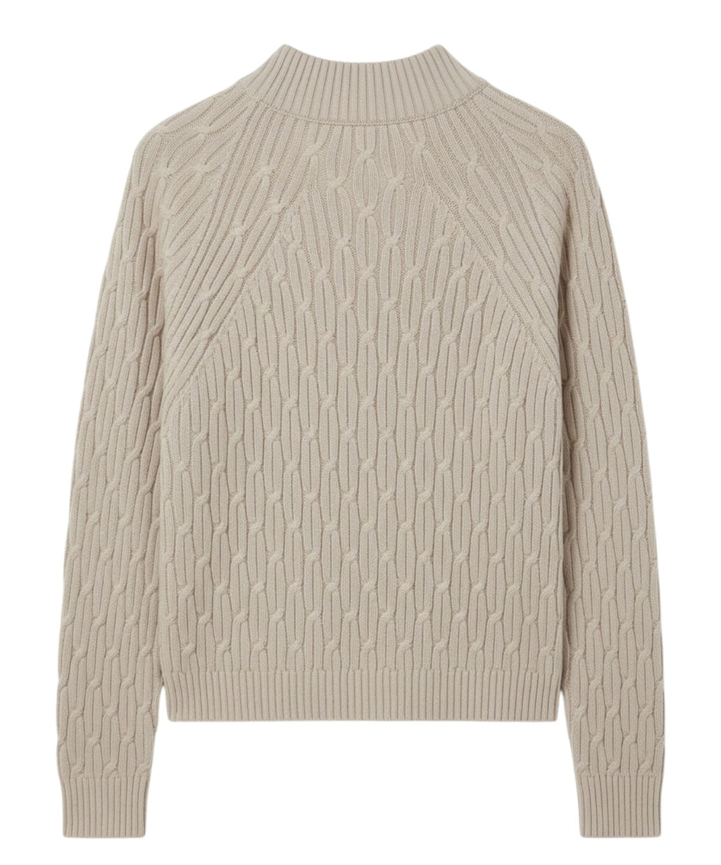 Pull KABALA en coton avec torsades et col bateau