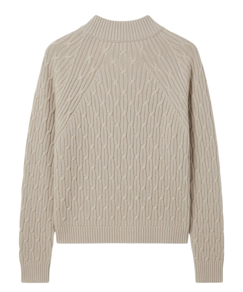 Pull KABALA en coton avec torsades et col bateau