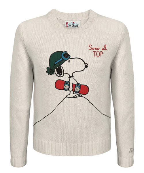 Pull Bombardino en mélange cachemire avec broderie Alpes