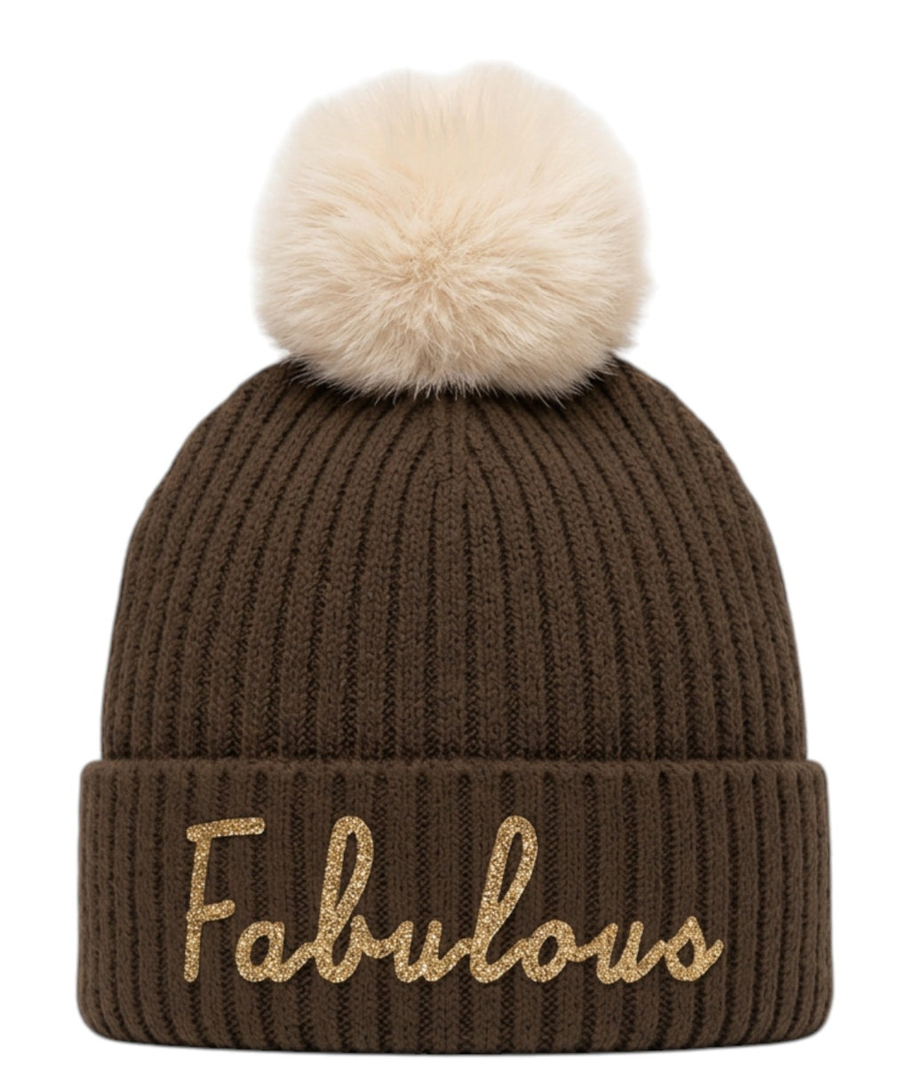 Berretto Wengen in misto cashmere con pompon