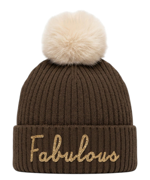 Berretto Wengen in misto cashmere con pompon