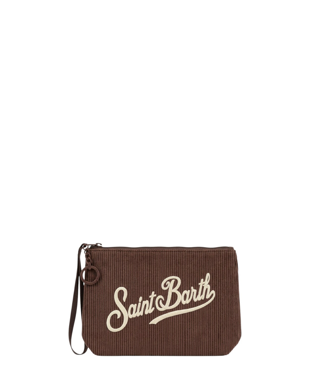 Pochette Aline Mini en velours côtelé avec logo