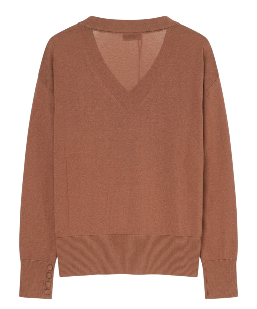 Maglia Marella FACELLA in filo di cotone con scollo a V