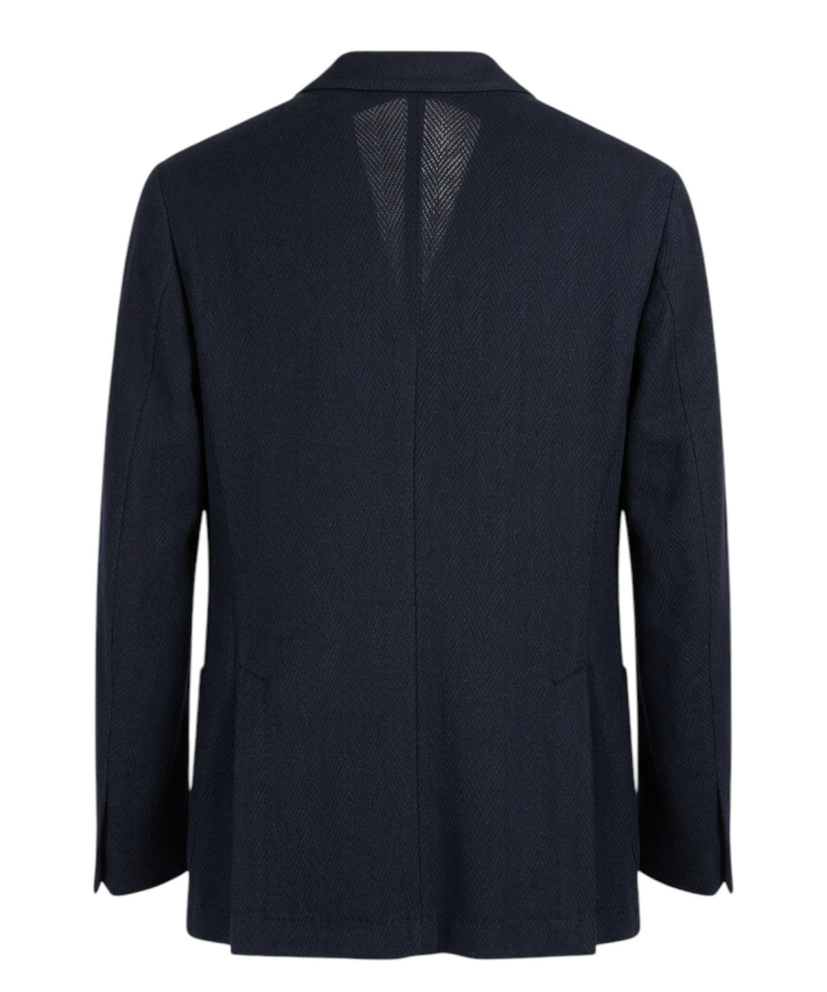 Veste croisée en laine chevronnée avec cachemire