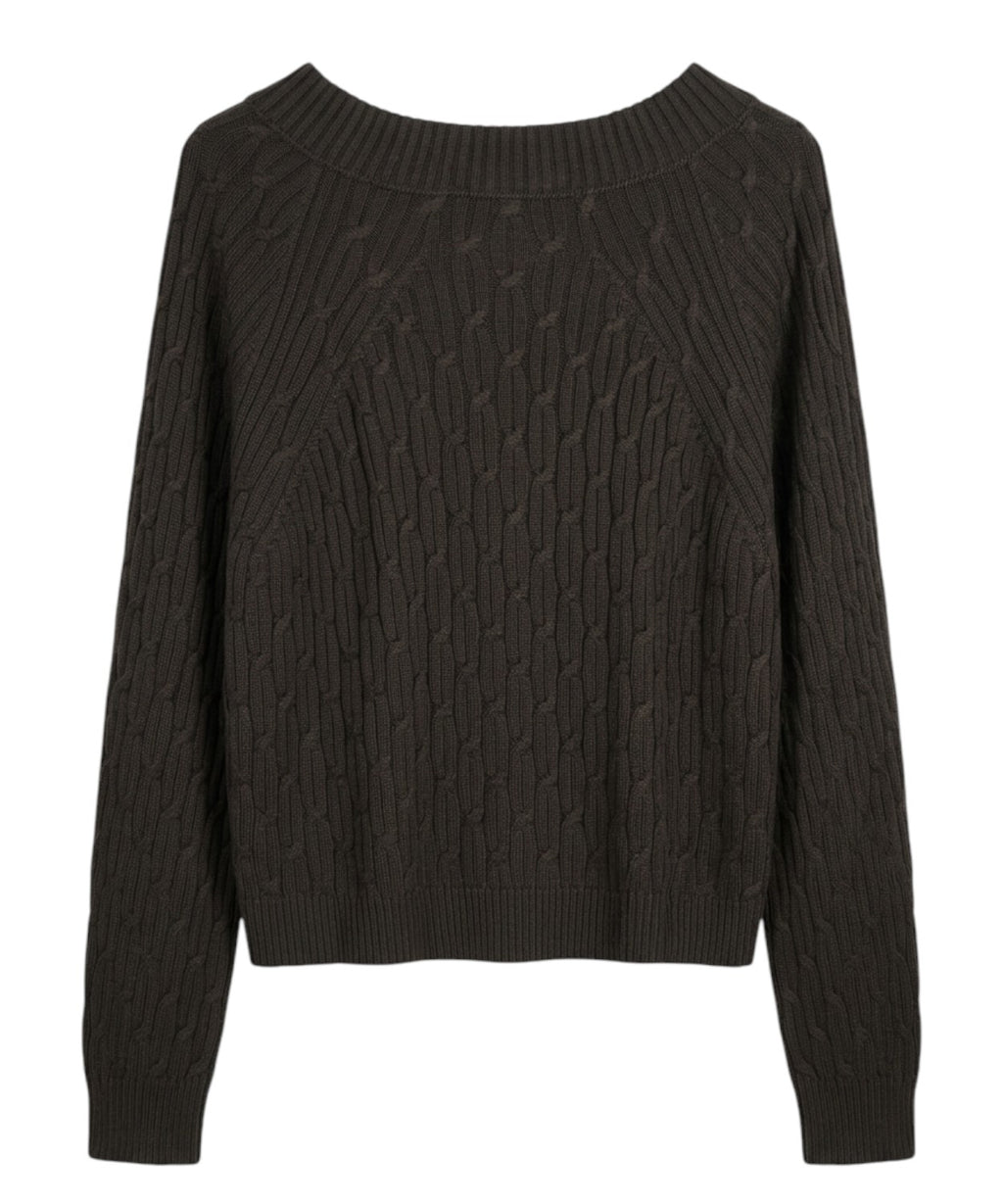 Maglione KABALA in Cotone con Trecce e Collo a Barca