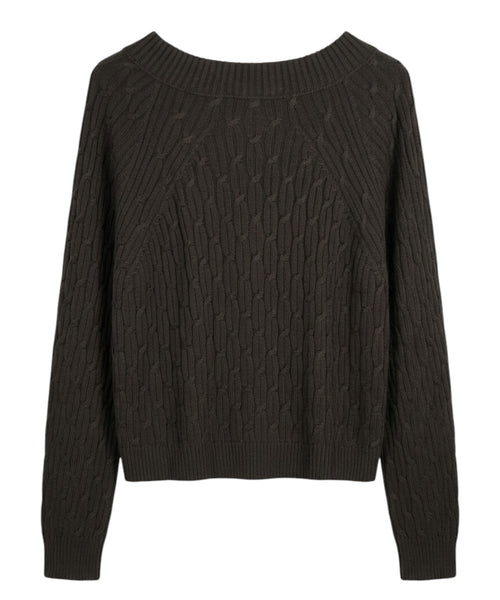 Maglione KABALA in Cotone con Trecce e Collo a Barca
