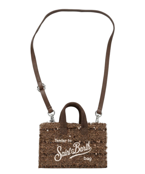 Sac pour téléphone MC2 Saint Barth en tweed à paillettes