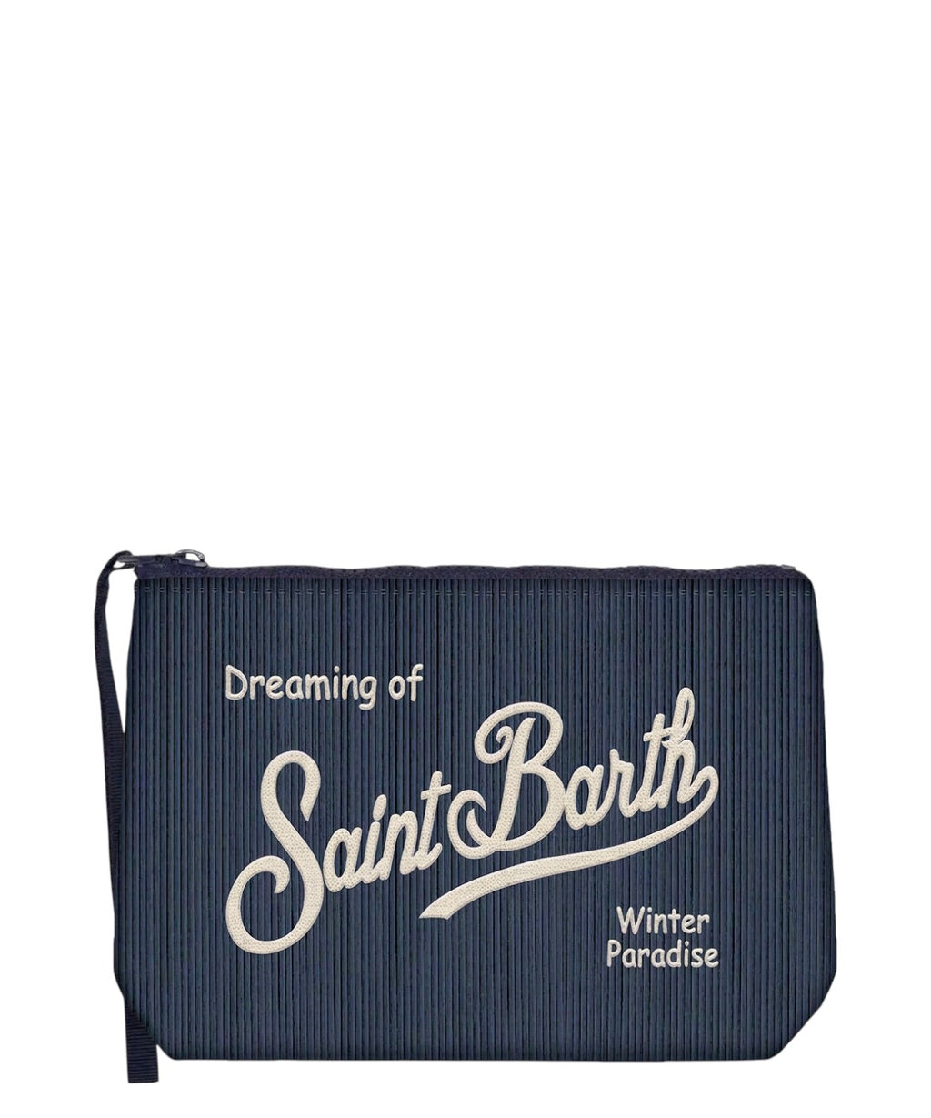 Pochette Aline in velluto a coste con Logo