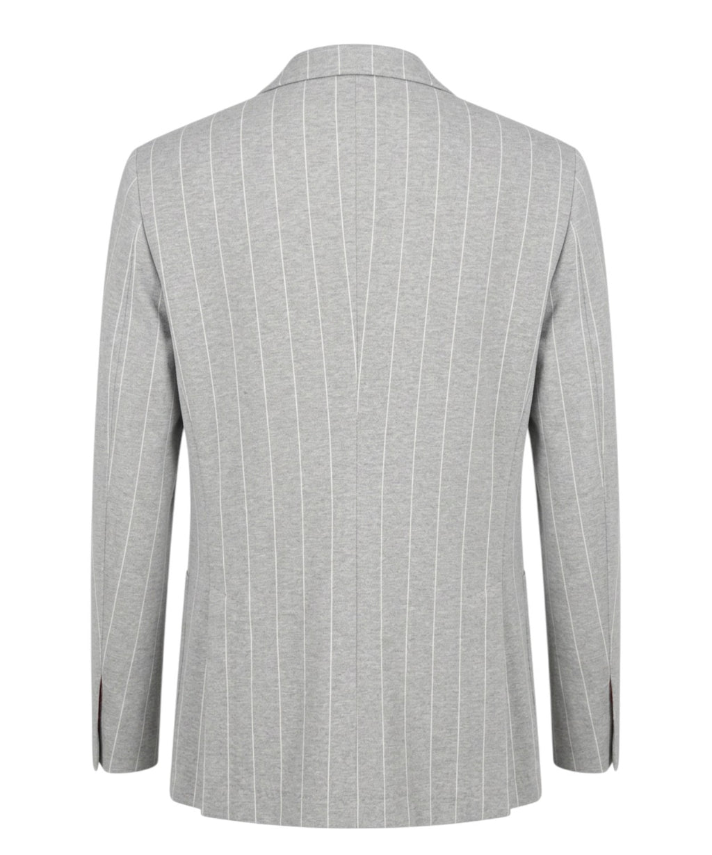 Veste Homme Paoloni croisée à fines rayures en coton stretch