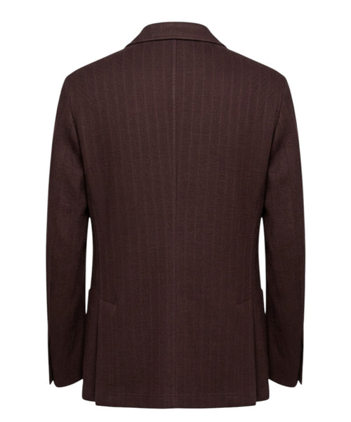 Veste Homme Paoloni croisée à côtes en mélange de coton et de laine