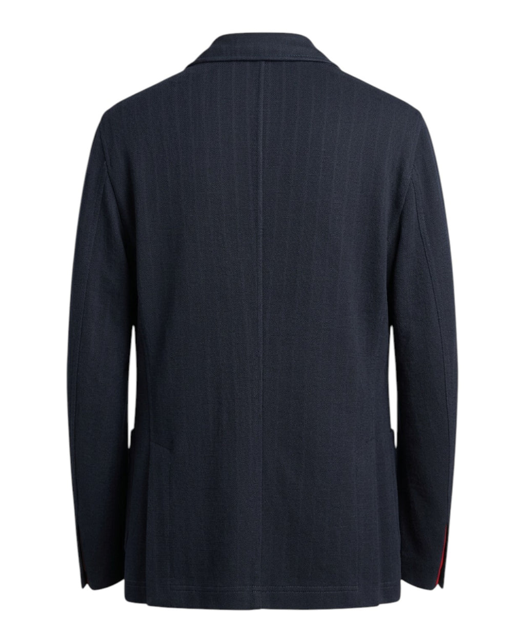 Veste Homme Paoloni croisée à côtes en mélange de coton et de laine