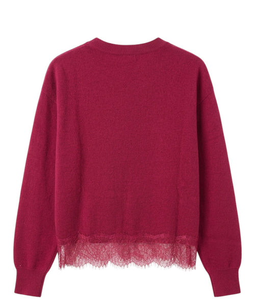 Pull Dilly en cachemire avec bordure en dentelle