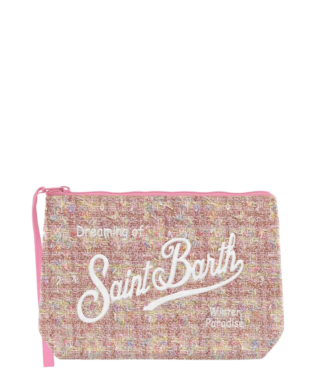 Pochette Aline in Tweed con Logo