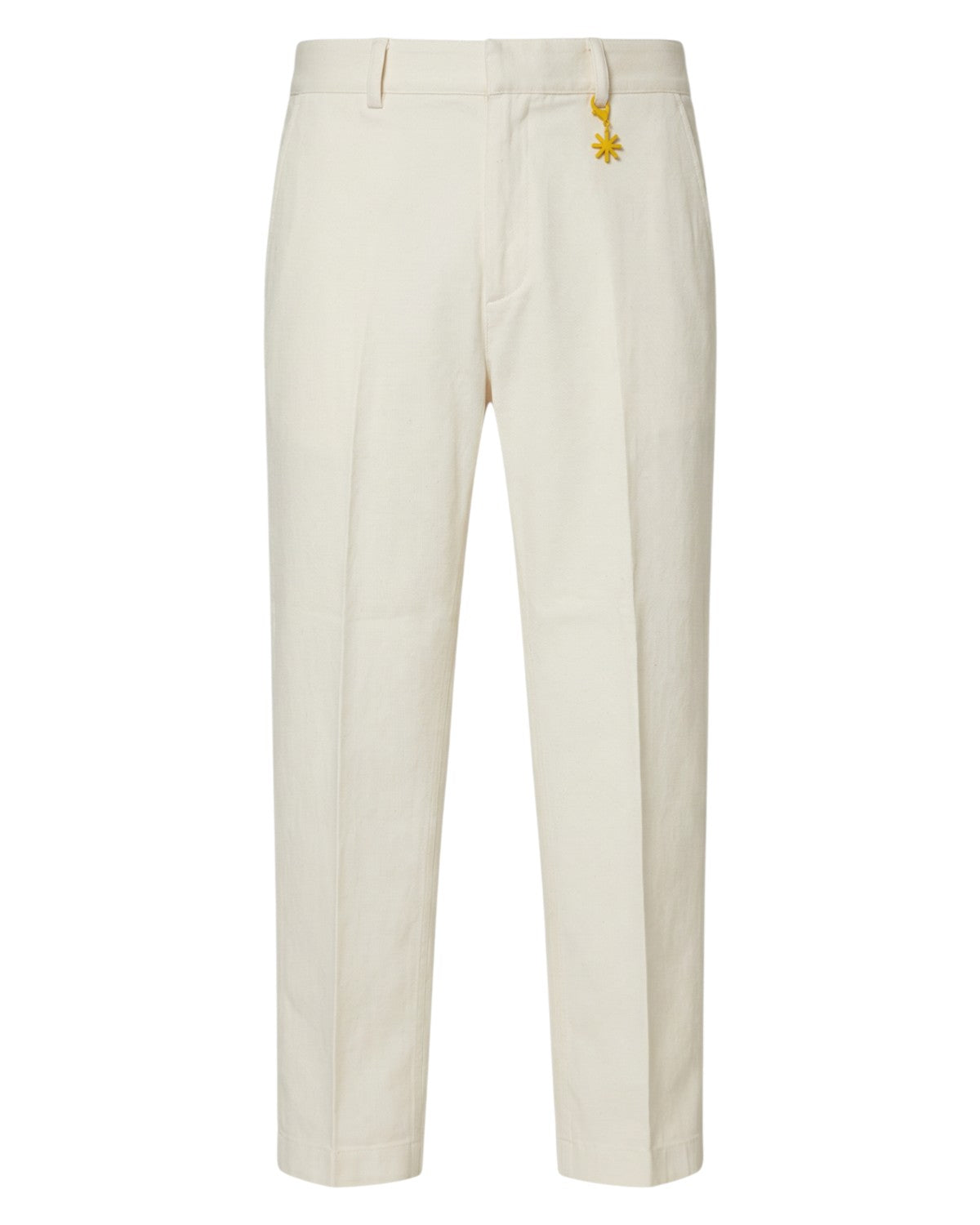 Pantalone Uomo Cotone Bianco con Tasche America
