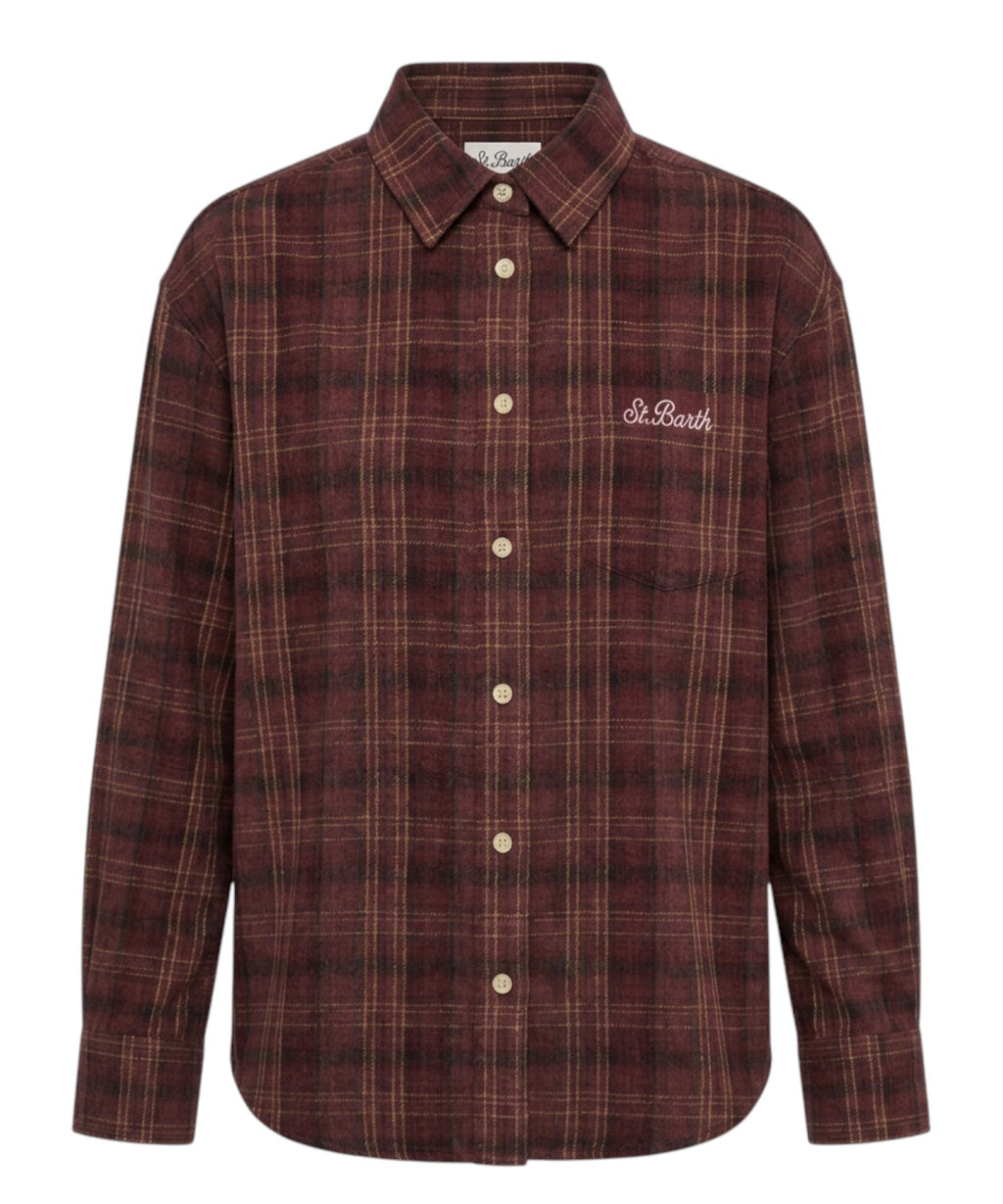 Chemise Tartan Snoopy de MC2 Saint Barth en flanelle