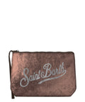 Pochette Aline in velluto con Logo strass