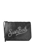 Pochette Aline in Velluto con Logo Strass