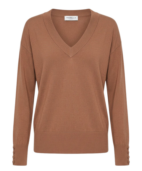 Maglia Marella FACELLA in filo di cotone con scollo a V