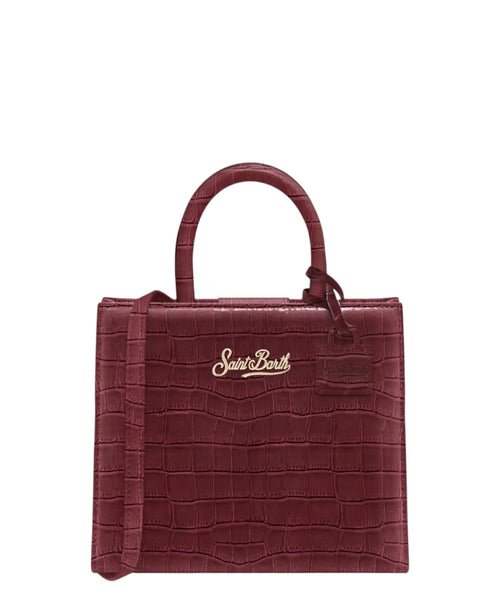 Shop Bag Mini in Pelle Stampa Cocco con Tracolla