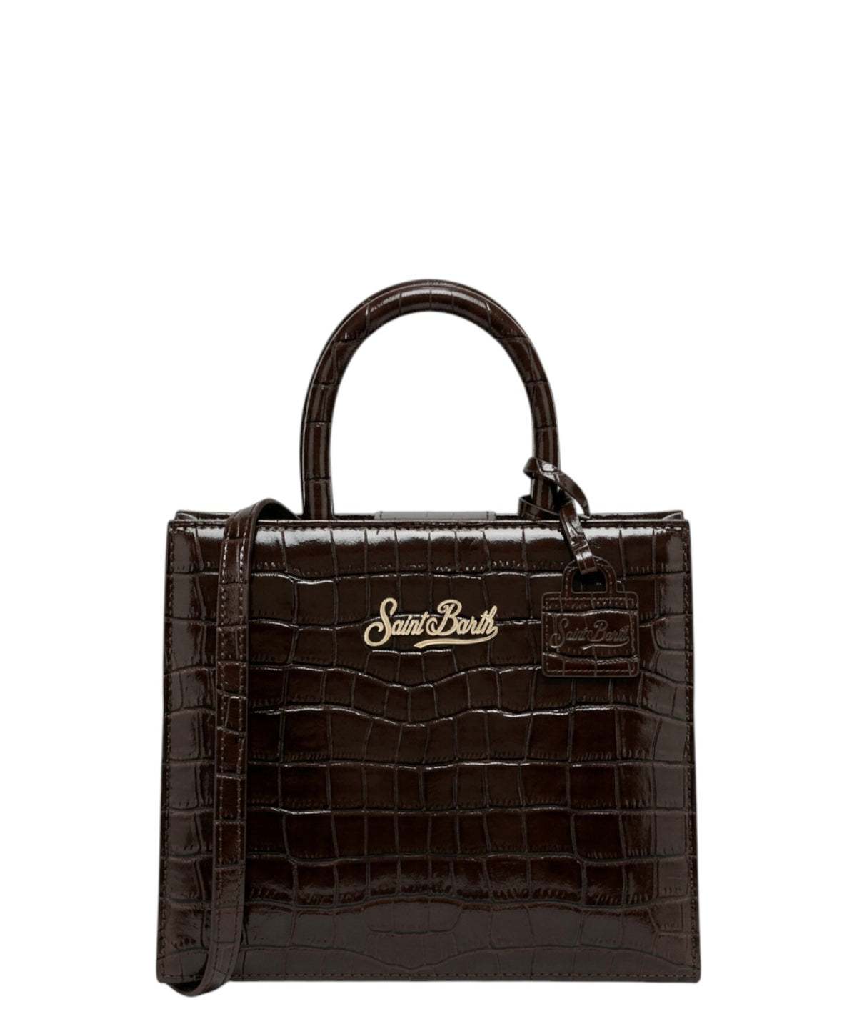 Shop Bag Mini in Pelle Stampa Cocco con Tracolla
