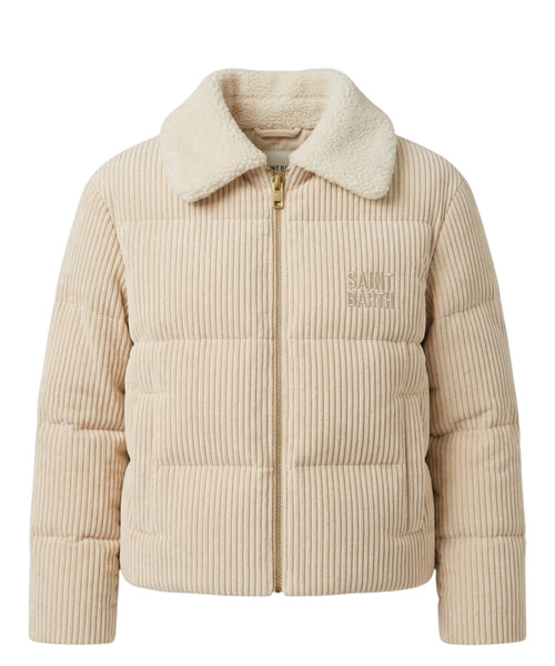 Piumino Sethi donna in velluto con colletto sherpa