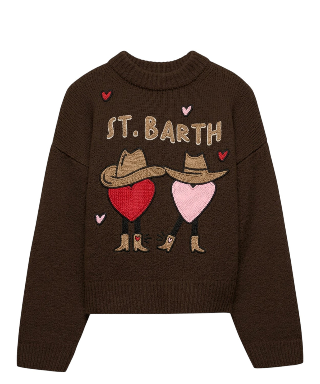 Maglione Misto Alpaca DANYA con Scritta Jacquard