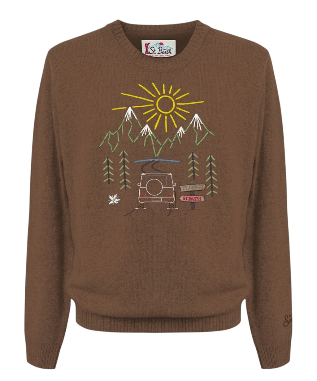 Maglione Uomo Heron in Cashmere con Ricamo St. Moritz