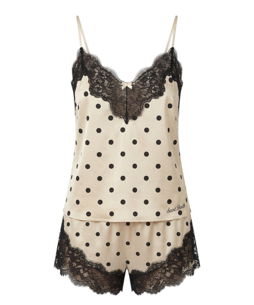 Pigiama Donna Satin con Pizzo Elegante MC2 Saint Barth