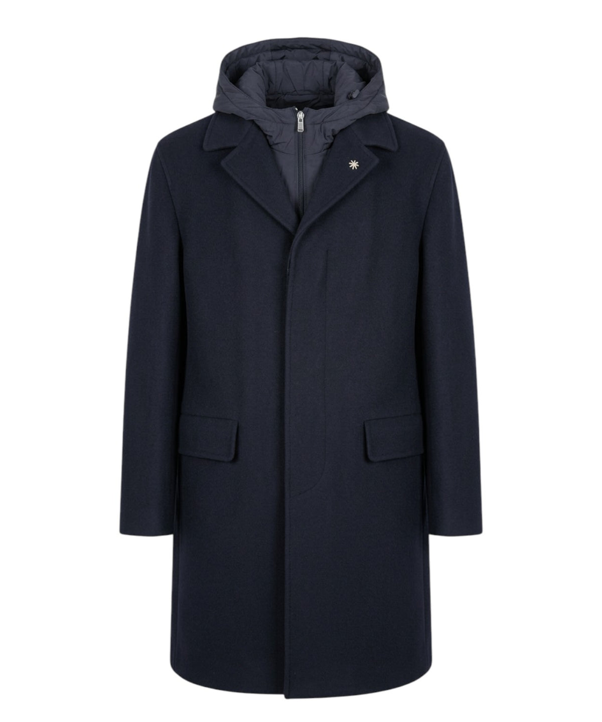 Manteau Homme Manuel Ritz en laine avec capuche