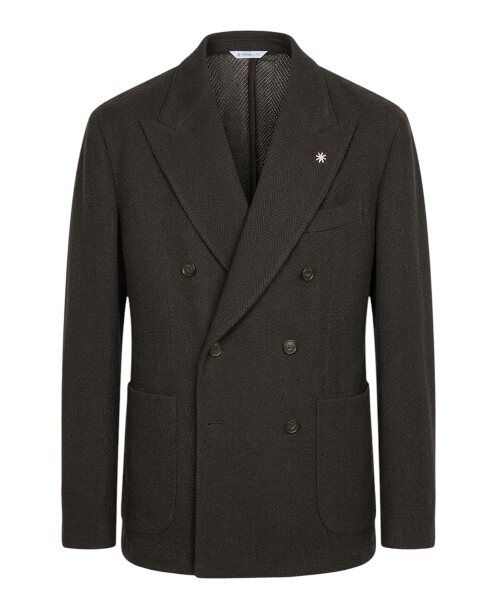 Veste croisée en laine et cachemire pour hommes