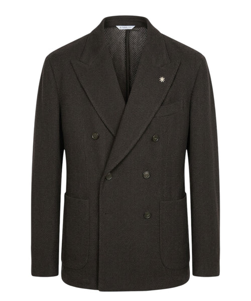 Veste croisée en laine et cachemire pour hommes