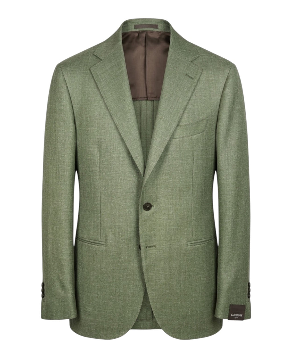 Veste Monopetto Sartitude en Mélange Soie et Lin