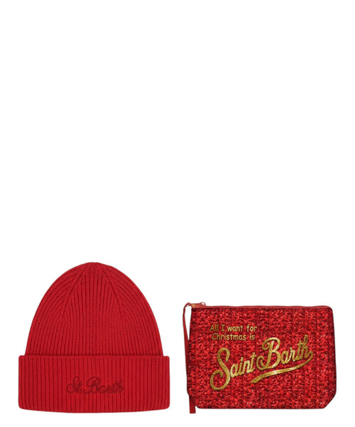 Coffret de Noël Aline en tweed avec chapeau