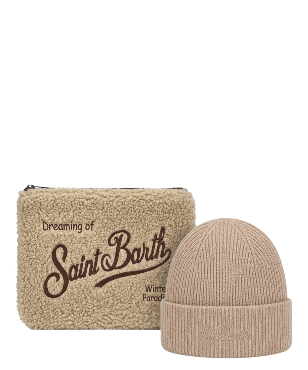 Coffret cadeau Aline avec peluche et bonnet en laine
