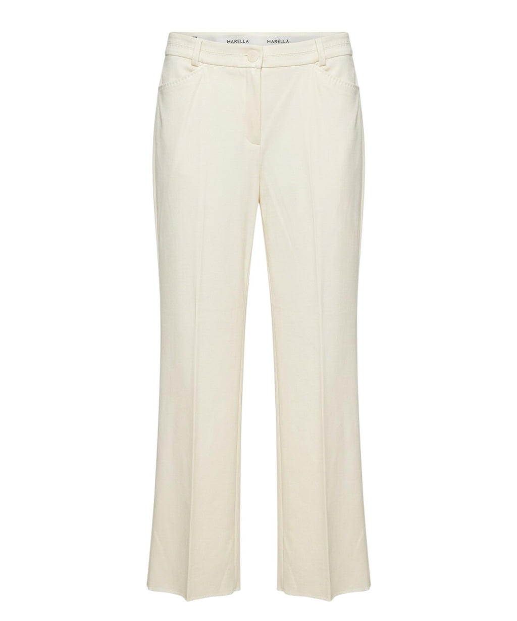 Pantaloni Marella in Cotone Stretch con Piega Centrale