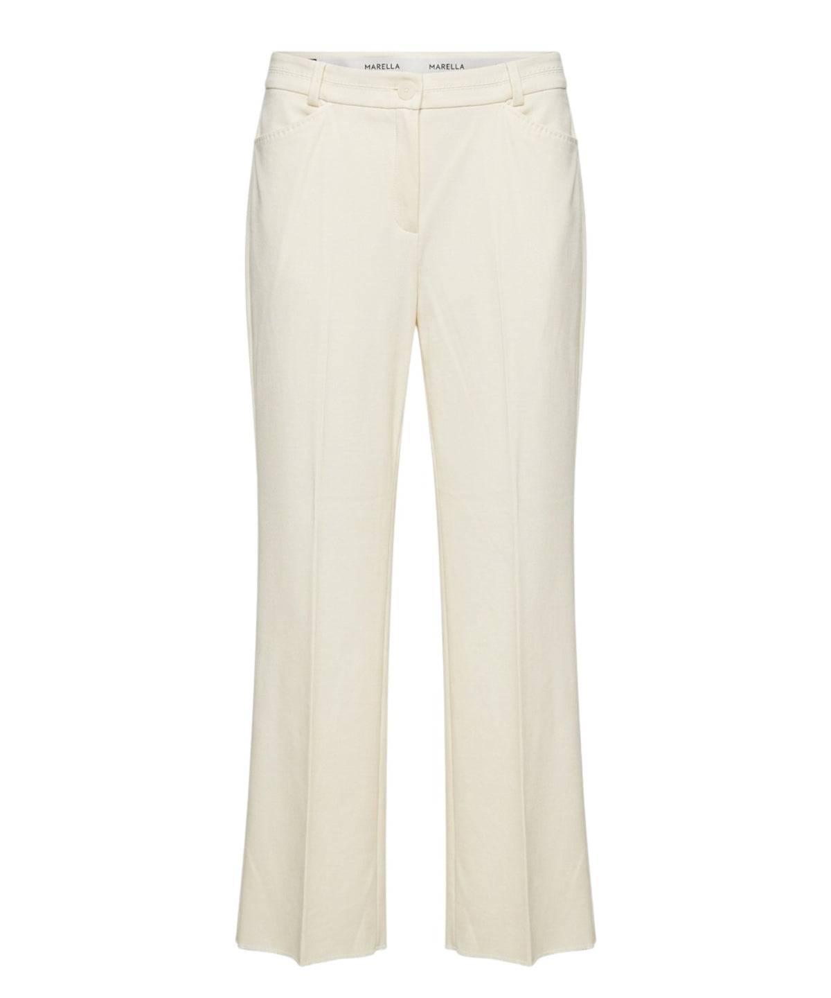 Pantaloni Marella in Cotone Stretch con Piega Centrale