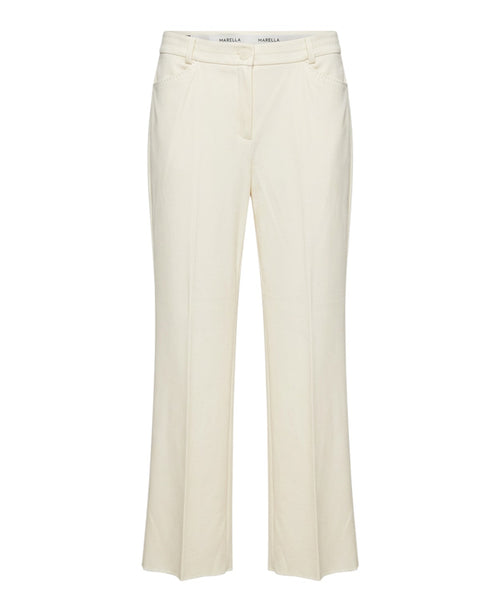 Pantaloni Marella in Cotone Stretch con Piega Centrale