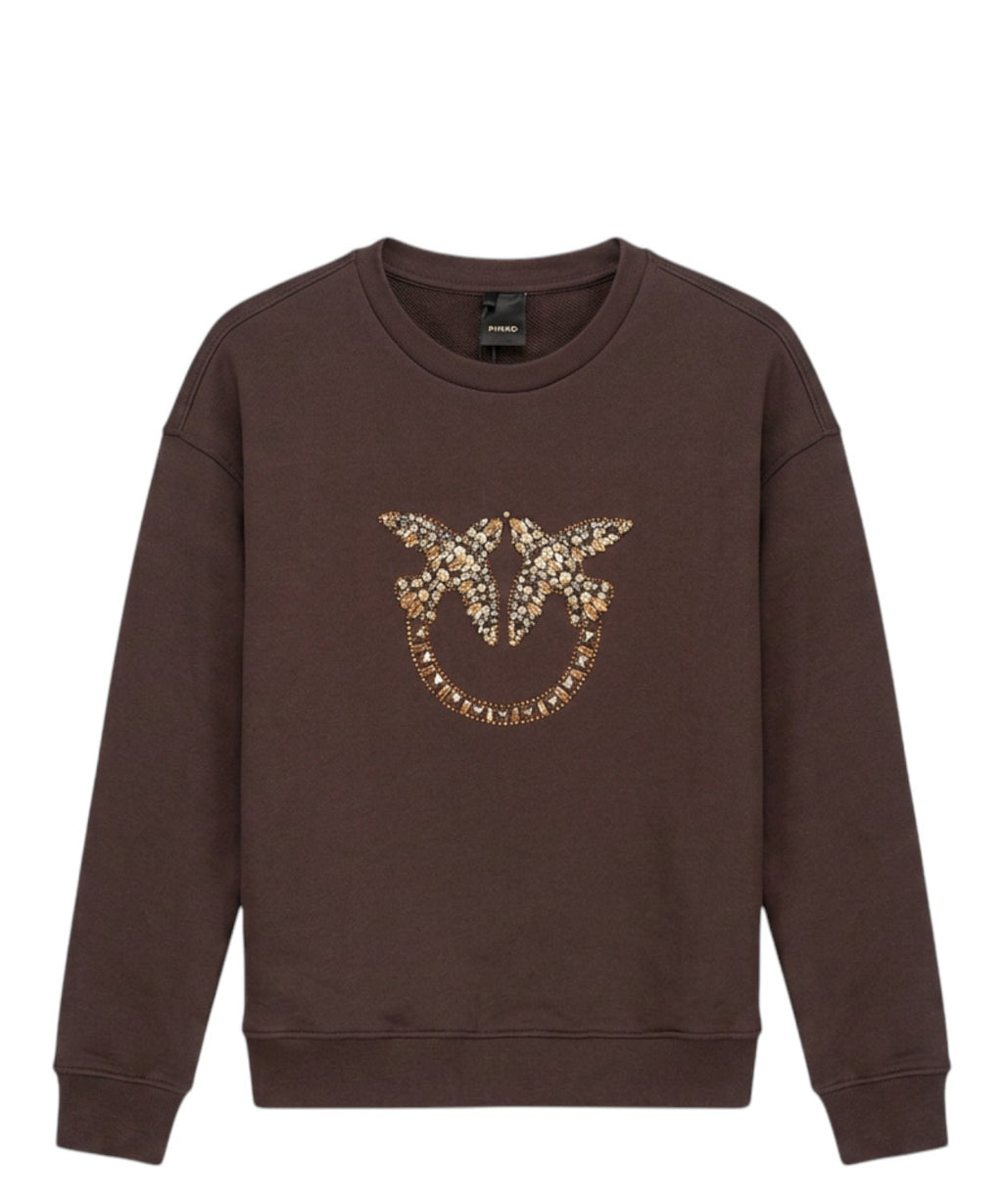 Felpa Pinko Nelly con logo strass