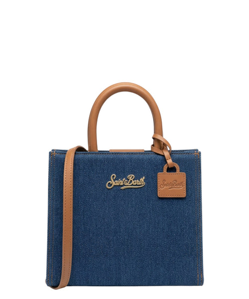 Shop Bag Mini in Denim con Tracolla