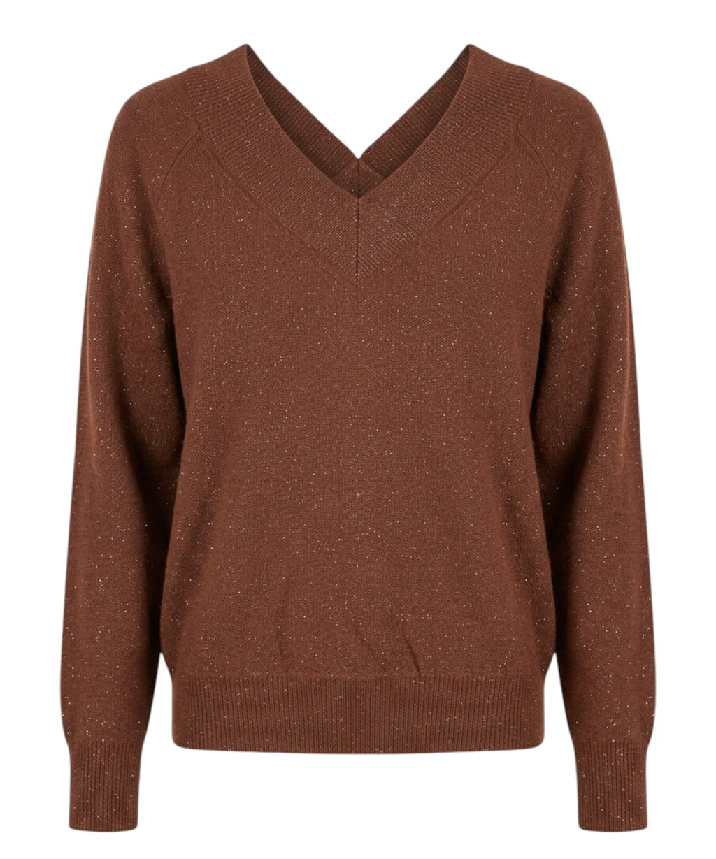 Maglione Marella Doppia in Lurex con Scollo a V